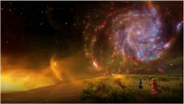 Illustration of a swirling nebula